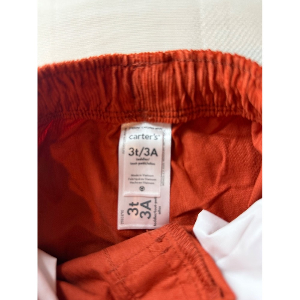 Carter's Outfit Set Kids 3T Orange Cream New Corduroy Pants Woodland Bear Shirt